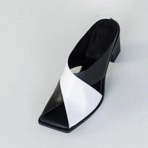 Black & White Block Heels